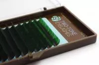 Ресницы двухцветные NEICHA (Нейча) с зеленым кончиком, 16 линий